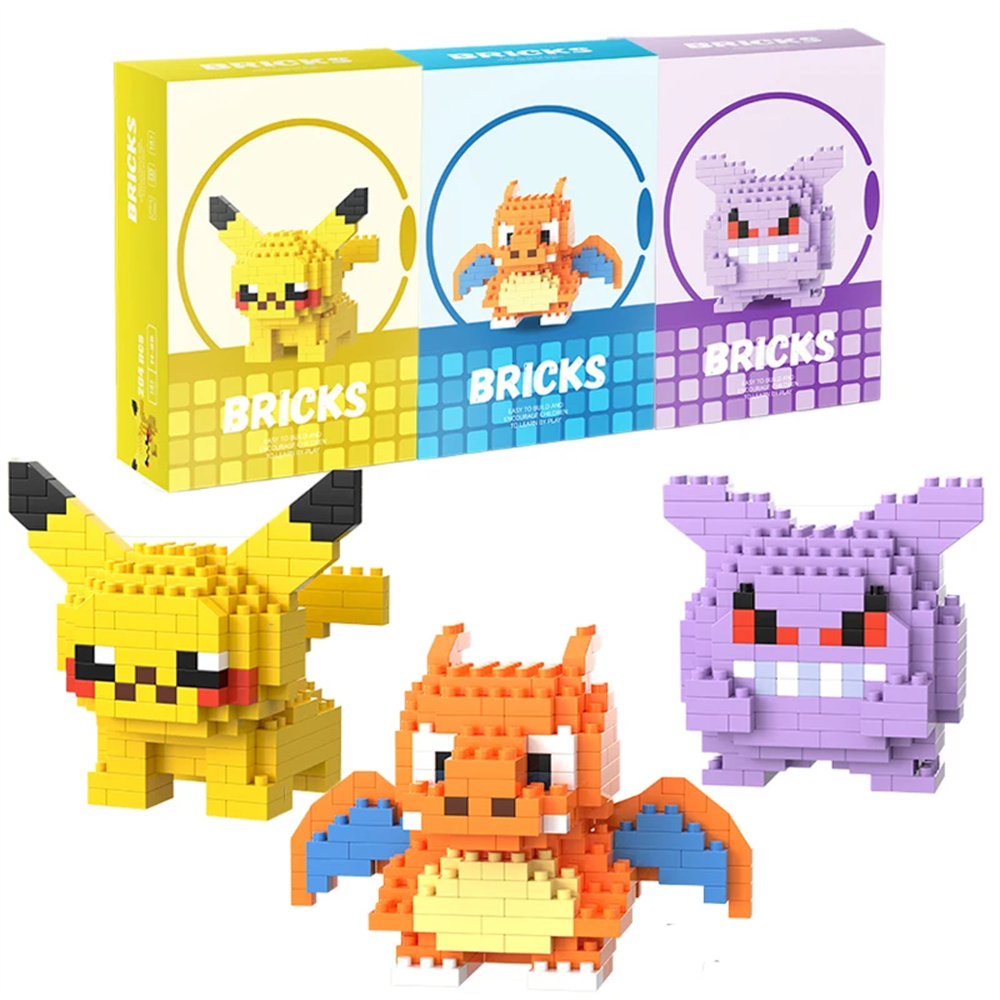 Kids Toys Kit - ポケモンマイクロビルディングブロックピカチュウドラゴナイトゲンガーミニレンガモデルキットDIYおもちゃギフト子供向け