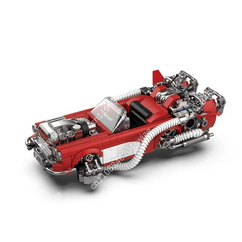 Kids Toys Kit - バック・トゥ・ザ・フューチャー映画の車のモデルキット、3つの変形が可能な赤いデロリアン・スポーツカー組み立ておもちゃ（子供・大人向け）