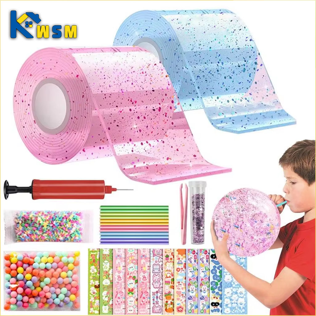 Slime Making Kit - グリッターナノグルーセット バブルブローアースライムキット パテ ストレッチ素材 ストレス解消 DIY