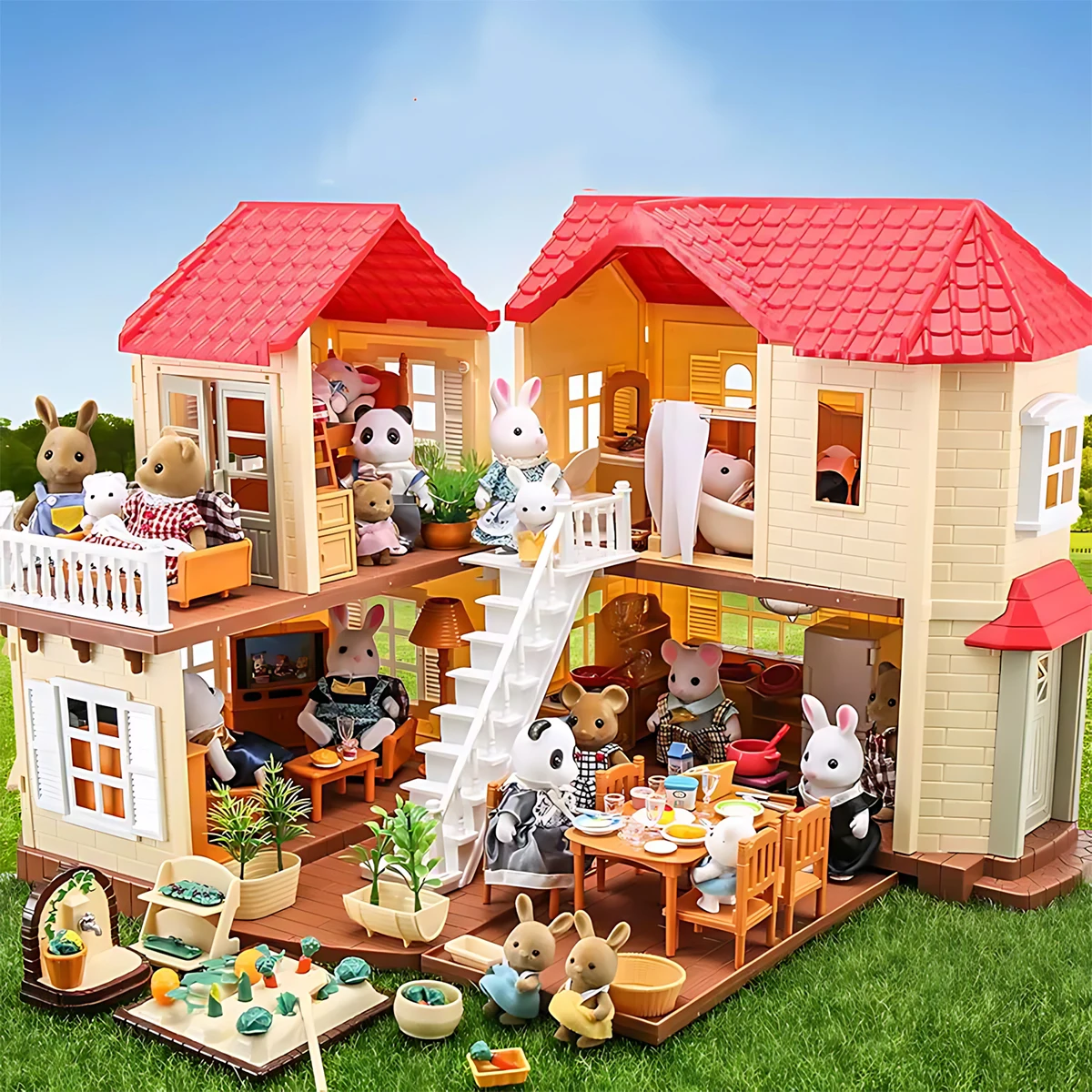 Play Kitchen Set - ミニチュア家具 1:12 ドールハウスキッチンリビングルーム寝室セット DIY シーン人形遊び装飾女の子おもちゃの家誕生日ギフト