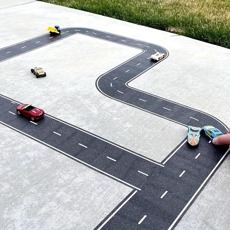 2個入り 再利用可能な道路ステッカー ブラックロードテープ  - Kids Toys Kit のレビューと価格