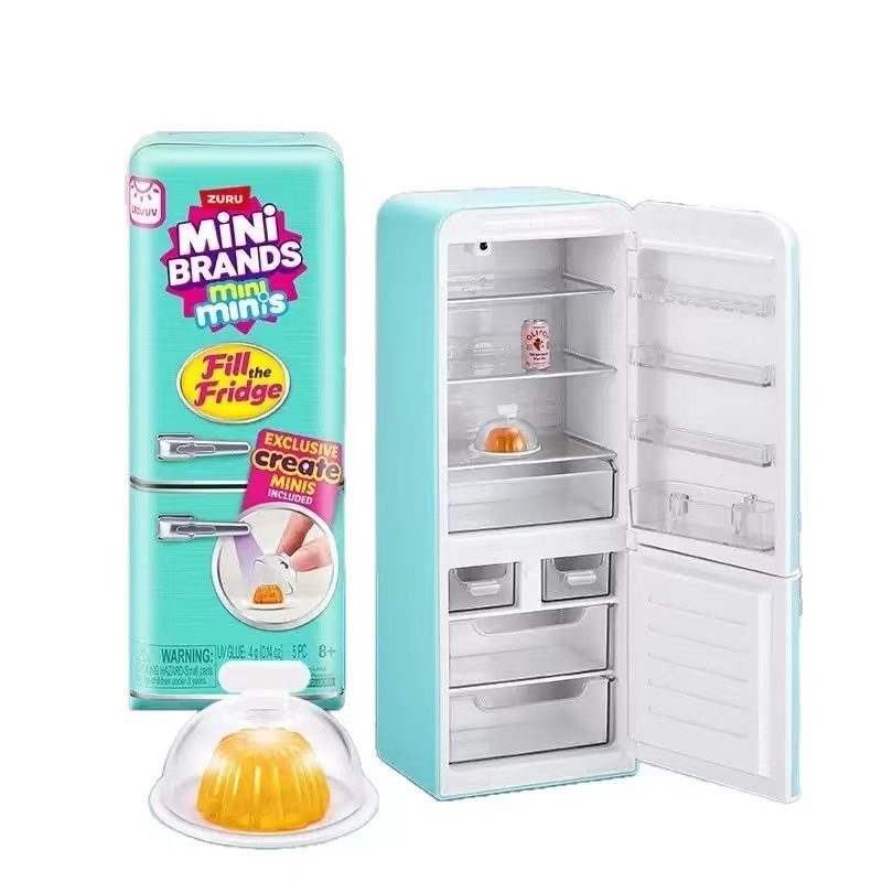 LEDライトアップミニ冷蔵庫おもちゃセット ミニフード付き  - Play Kitchen Set のレビューと価格