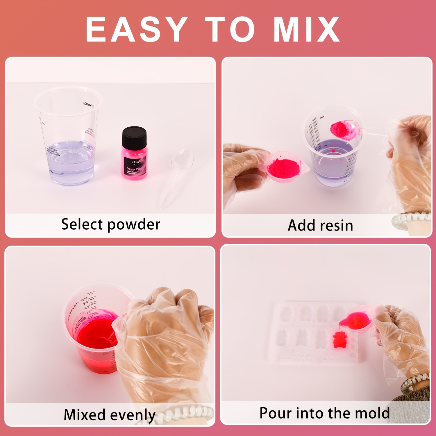 LEQU 12色ネオン蛍光樹脂顔料パウダー、1本あたり20g - Slime Making Kit のレビューと価格