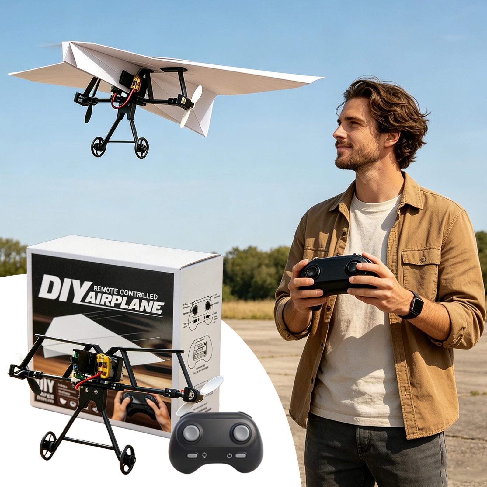 DIY RC紙飛行機キット、ジャイロスタビライザー付き電動リ - Kids Toys Kit のレビューと価格