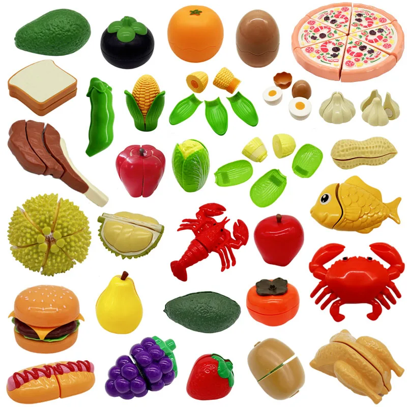子供のためのモンテッソーリハウスゲーム,果物,ピタヤ,野菜, - Play Kitchen Set のレビューと価格