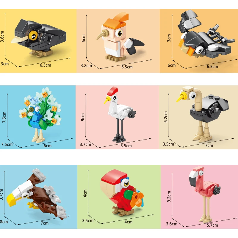 レンガ動物鳥パラダイス カラス オウム オウム イーグル フ - Kids Toys Kit のレビューと価格