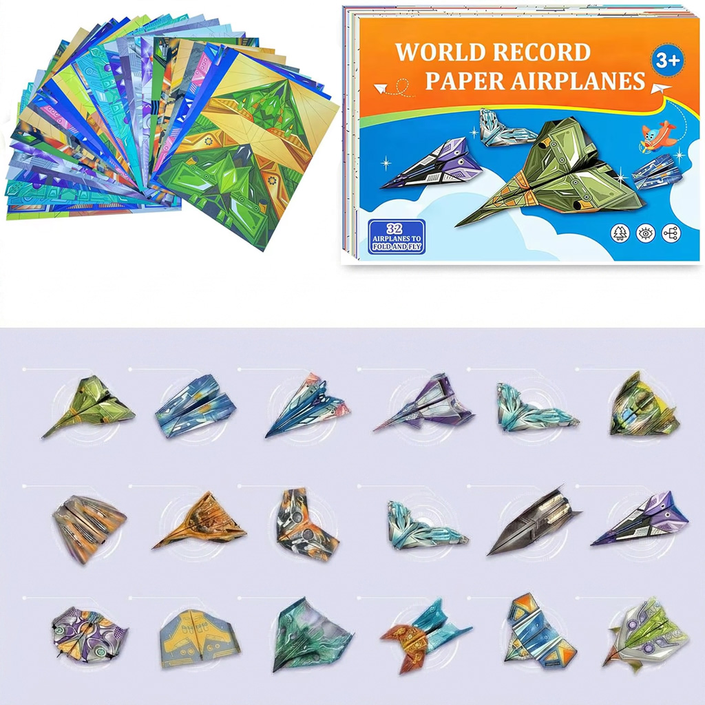 子供用紙飛行機クラフトキット 16種類のデザイン 32枚の折 - Kids Toys Brands のレビューと価格