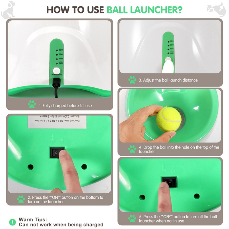 犬用テニスボールランチャー 自動おもちゃ 自動で楽しいインタ - Catapult Launcher Toy のレビューと価格